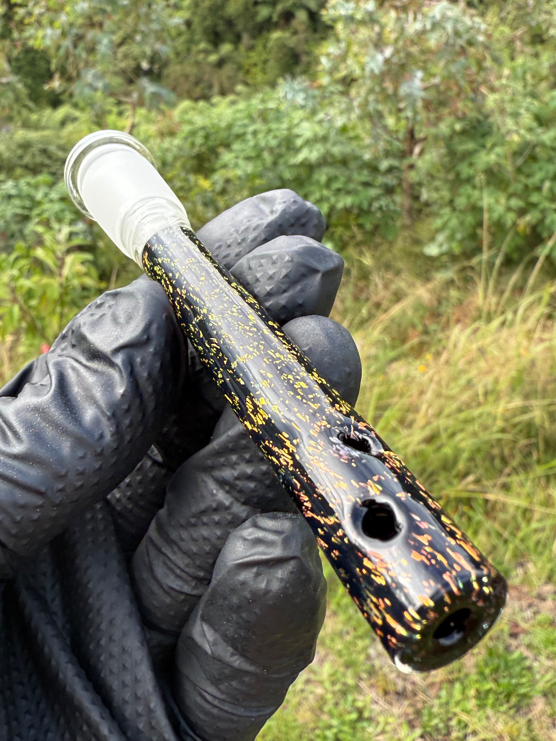 Jamie Clement Glass Collaboration  Downstem - Black/Dichro #2