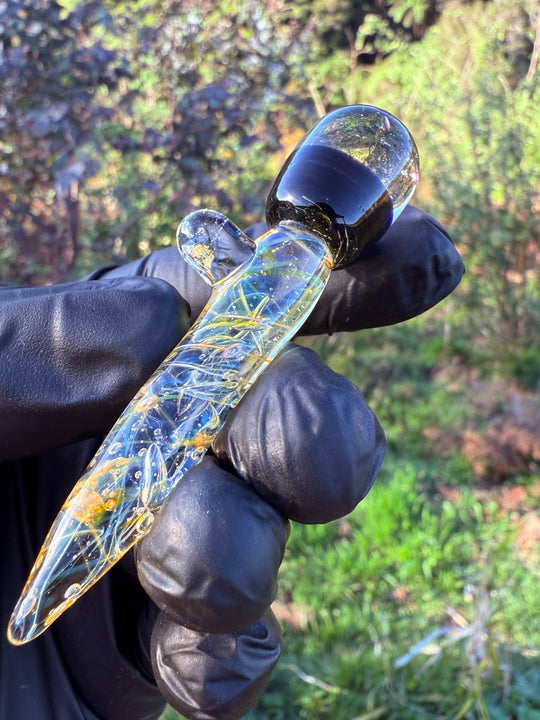 Jims Glass Blowing Chaos Poker - Silver Fumed