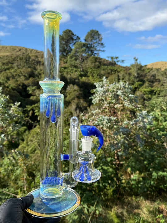 Uzzi Glass Double Stemline Set - Silver Fumed/Sonic