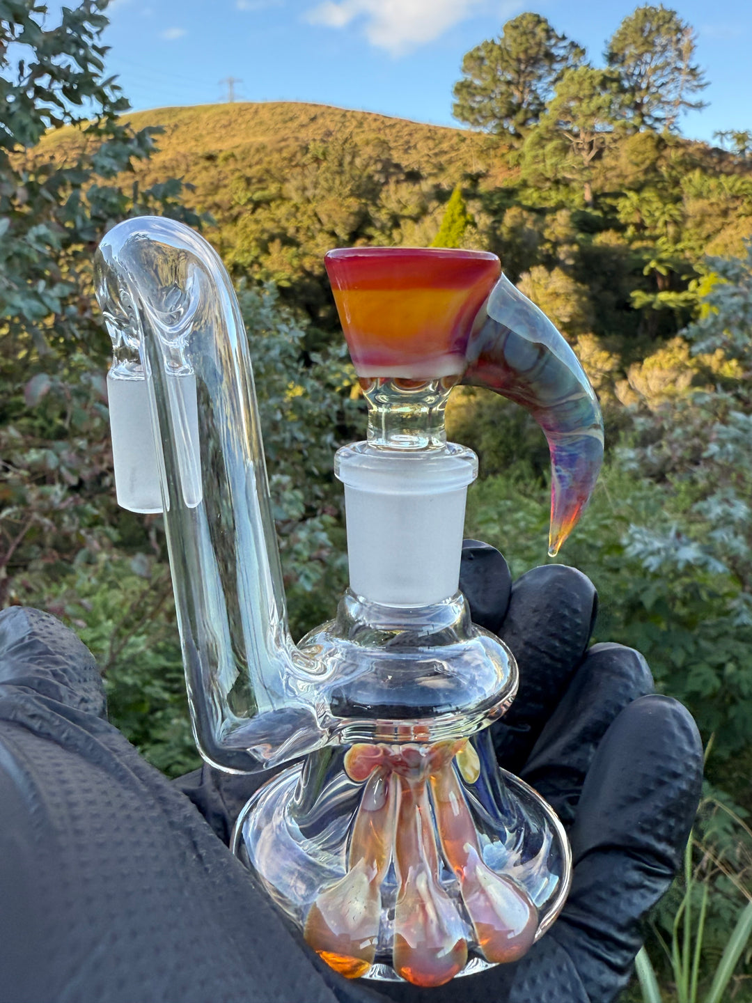 Uzzi Glass Double Stemline Set - Silver Fumed/Lokisdipity