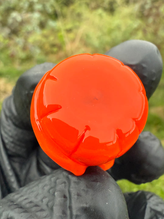 Wyrdglass Pumpkin Hollow Pendant - Orange