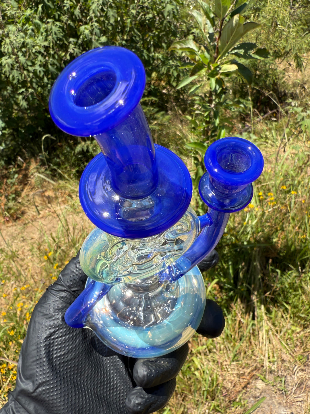 Uzzi Glass Mine Swiss Dumper - Blue Cheese/Silver Fumed