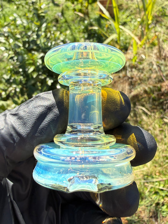 Yeti Glass Puffco Peak Dry Top/Joystick Set - Silver Fumed #1