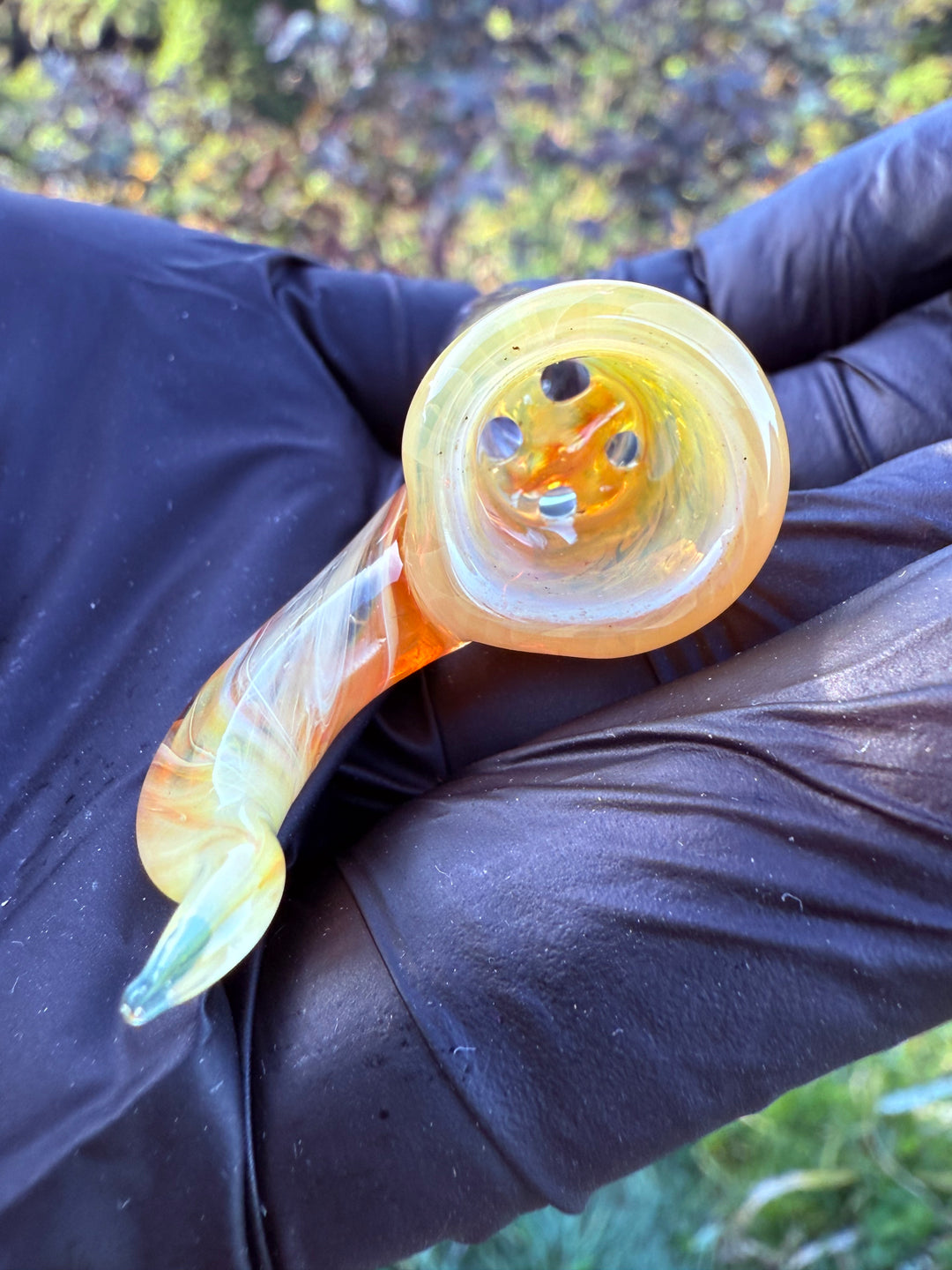 Jims Glass Blowing 14mm Slide - Gold Fumed/Clear