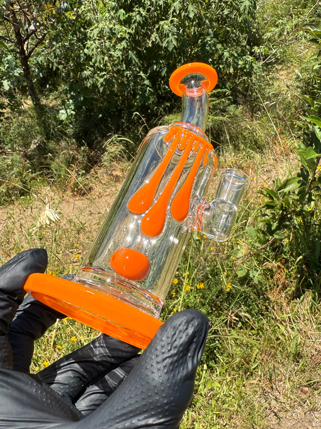 Uzzi Glass Drip Jammer Two Hole Perc - Lava