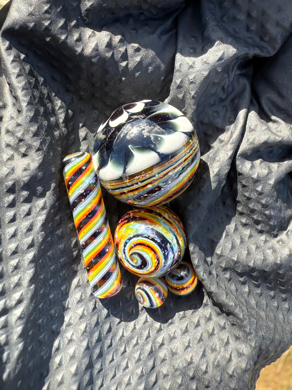 Polar Glass X Borobillicate Terp Slurper Set - Rainbow Wigwag