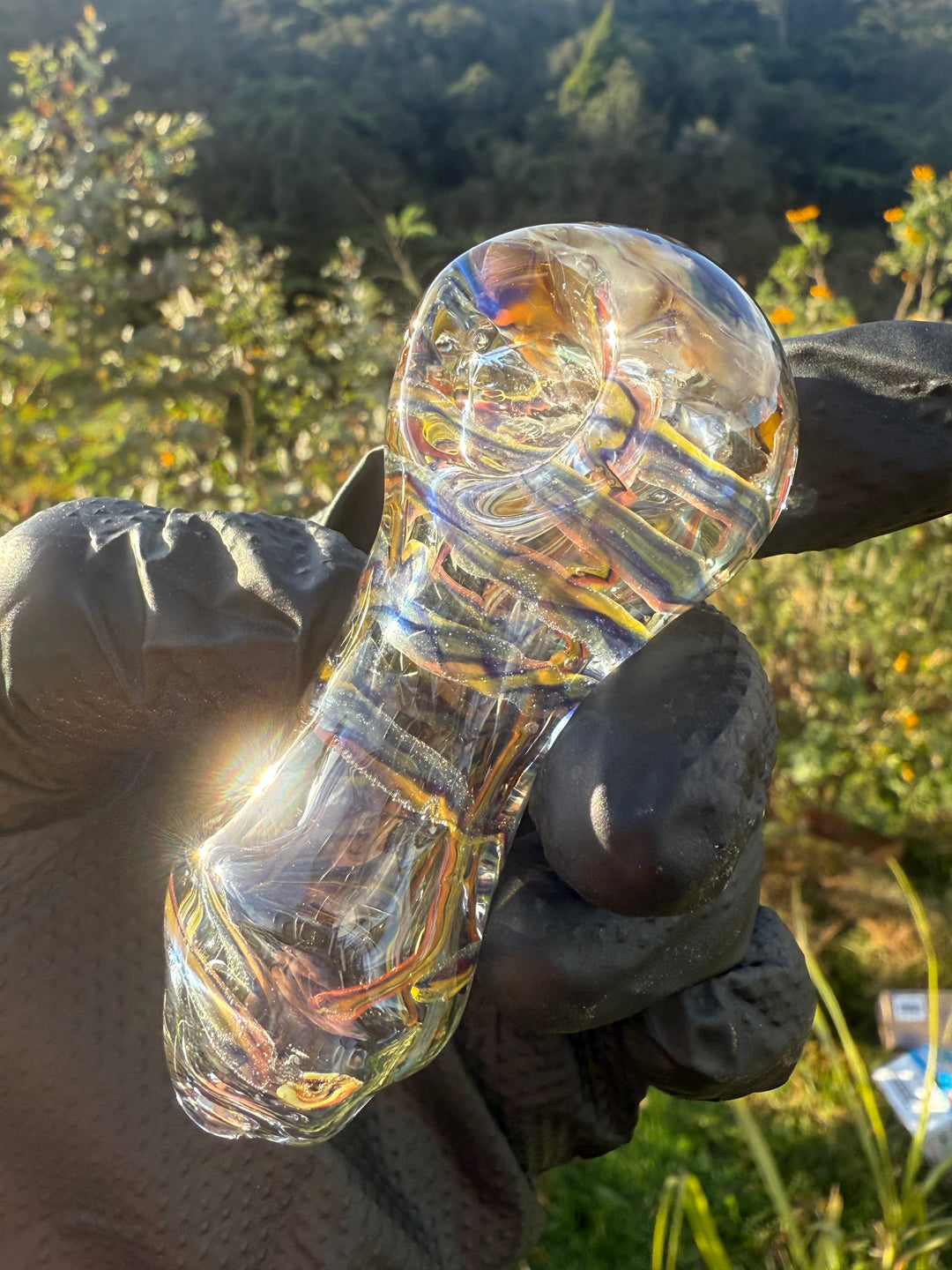 Green Thumb Bob Glass Spoon - Clear/Multicoloured #1