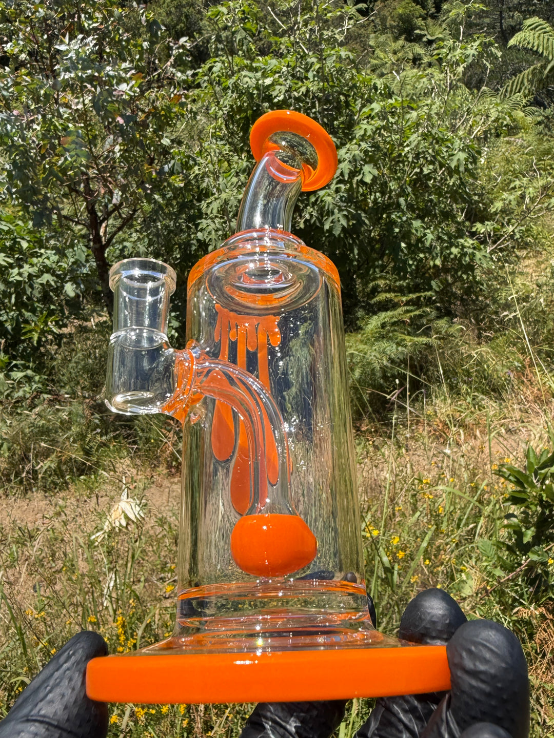Uzzi Glass Drip Jammer Two Hole Perc - Lava