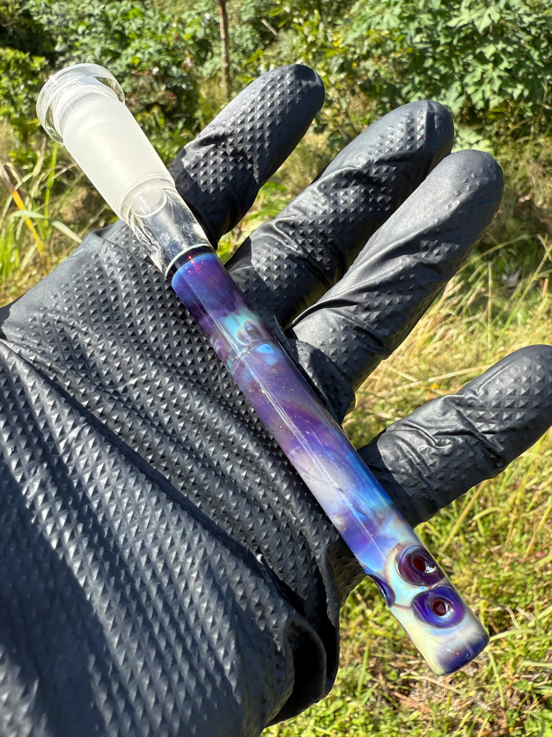 Jamie Clement Glass Collaboration Downstem - Amber Purple