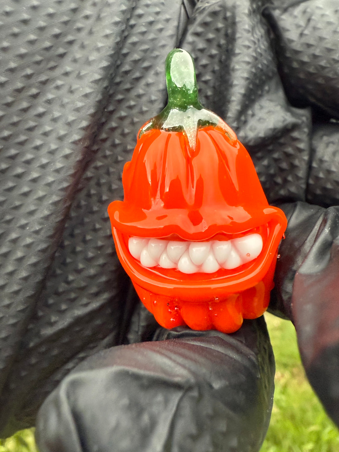 Wyrdglass Pumpkin Pendant - Orange