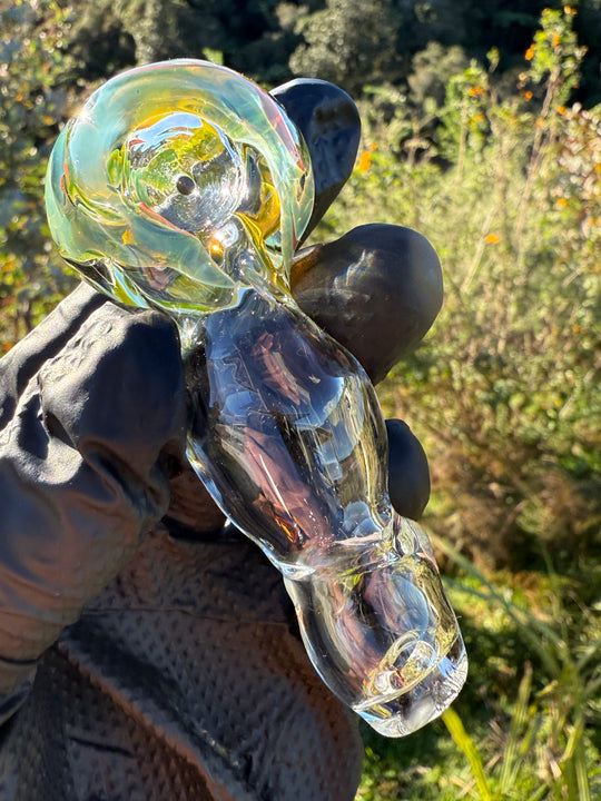 Green Thumb Bob Glass Spoon - Clear/Multicoloured #9