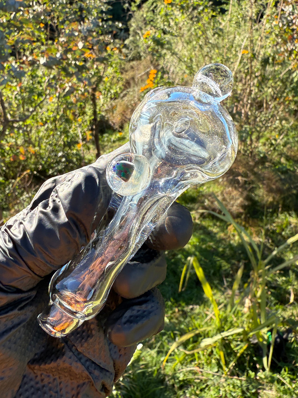 Green Thumb Bob Glass Spoon - Clear/Multicoloured #8