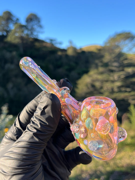 Jargo Glass Harlequin Hammer - Gold Fume/Coloured Dots