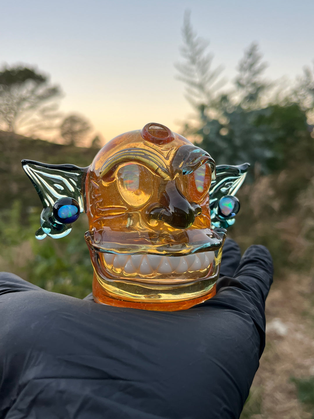 Wyrdglass Goblin Rig Opal Slab Eyes - Orange/Crushed Opal/Nemo