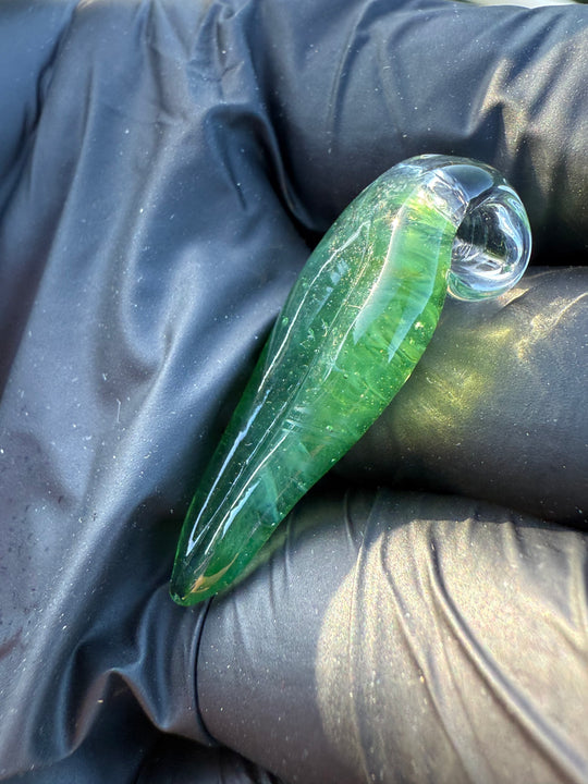 Jims Glass Blowing Leaf Pendant - Green #1