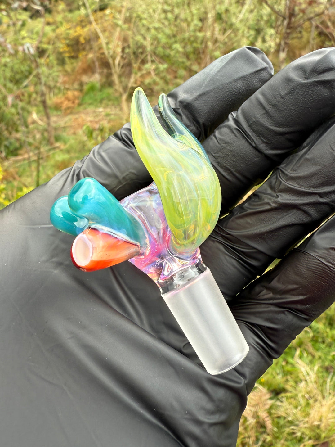Alex Golovin Slide 14mm Coral Seaweed Handle - Neo Opal/Lava Orange/Aqua Azul/Red Elvis
