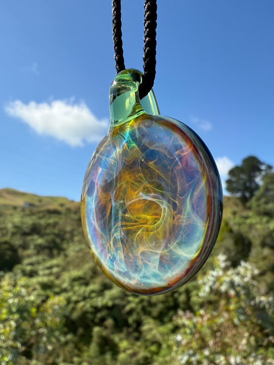 Beerglass Chaos Medallion Pendant - Lime/Multicoloured #2