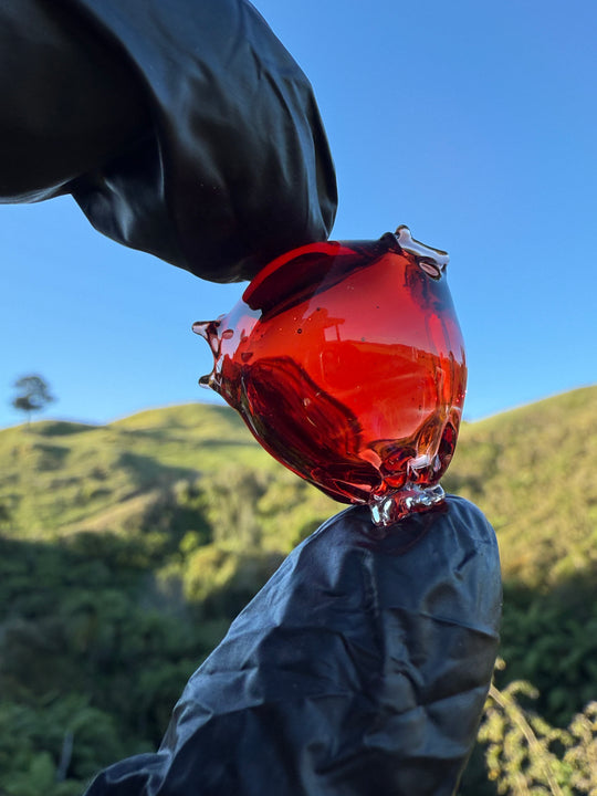 Wyrdglass Popped Balloon Pendant - Pomegranate