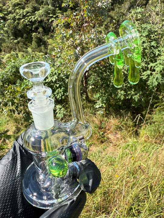 Beerglass Chaos Medallion Drip Mini Rig - Lime/Multicoloured