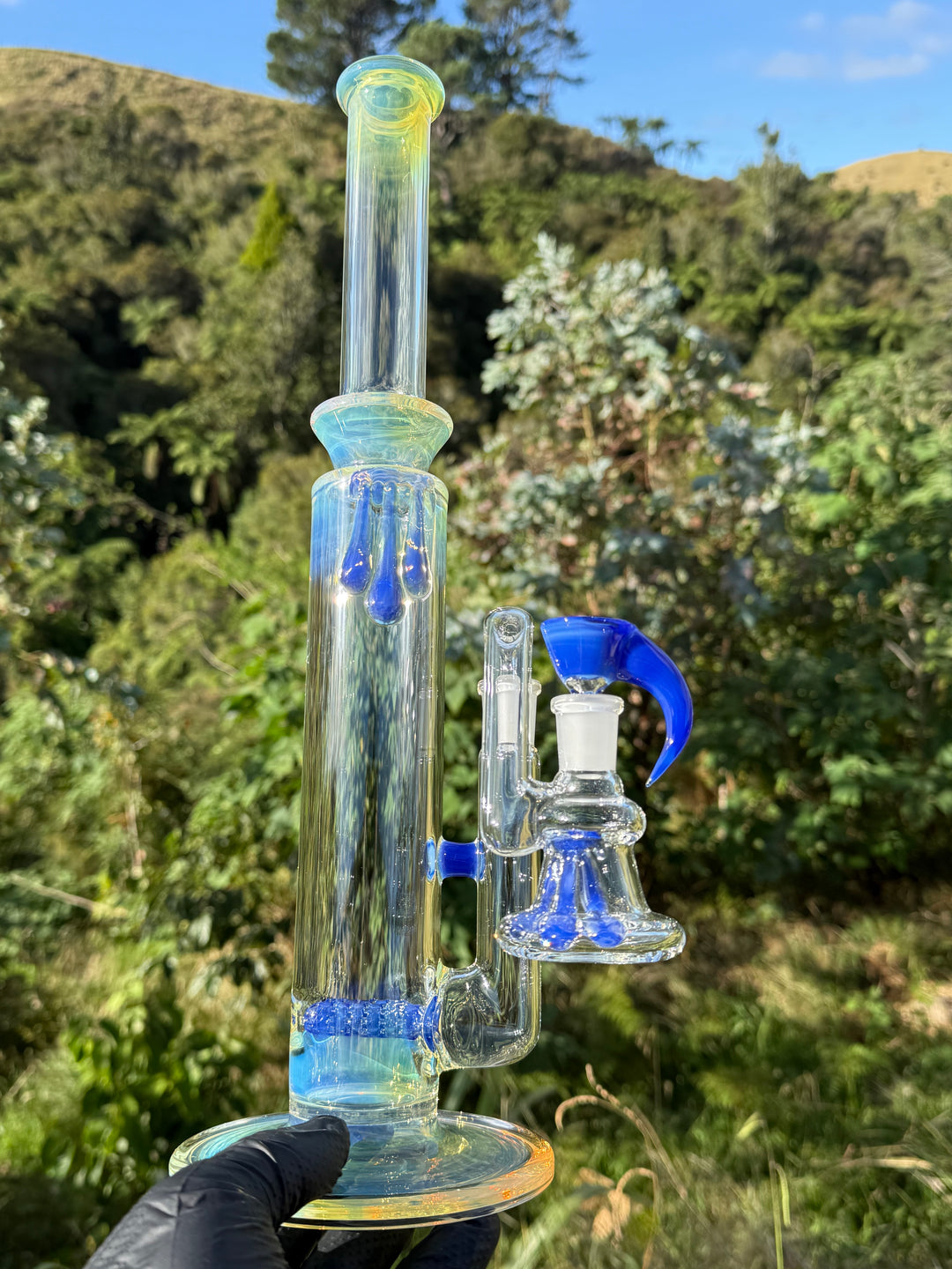 Uzzi Glass Double Stemline Set - Silver Fumed/Sonic