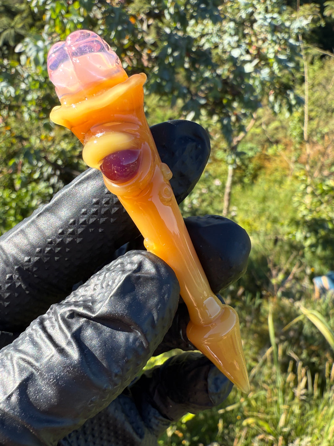 Jamie Clement Brain Poker - Gold Amethyst/Light Topaz