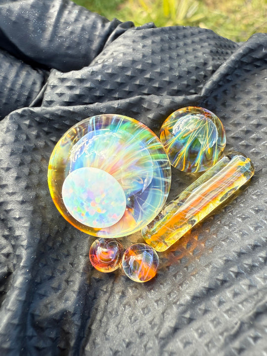 Polar Glass Terp Slurper Set With Opal - Fumed