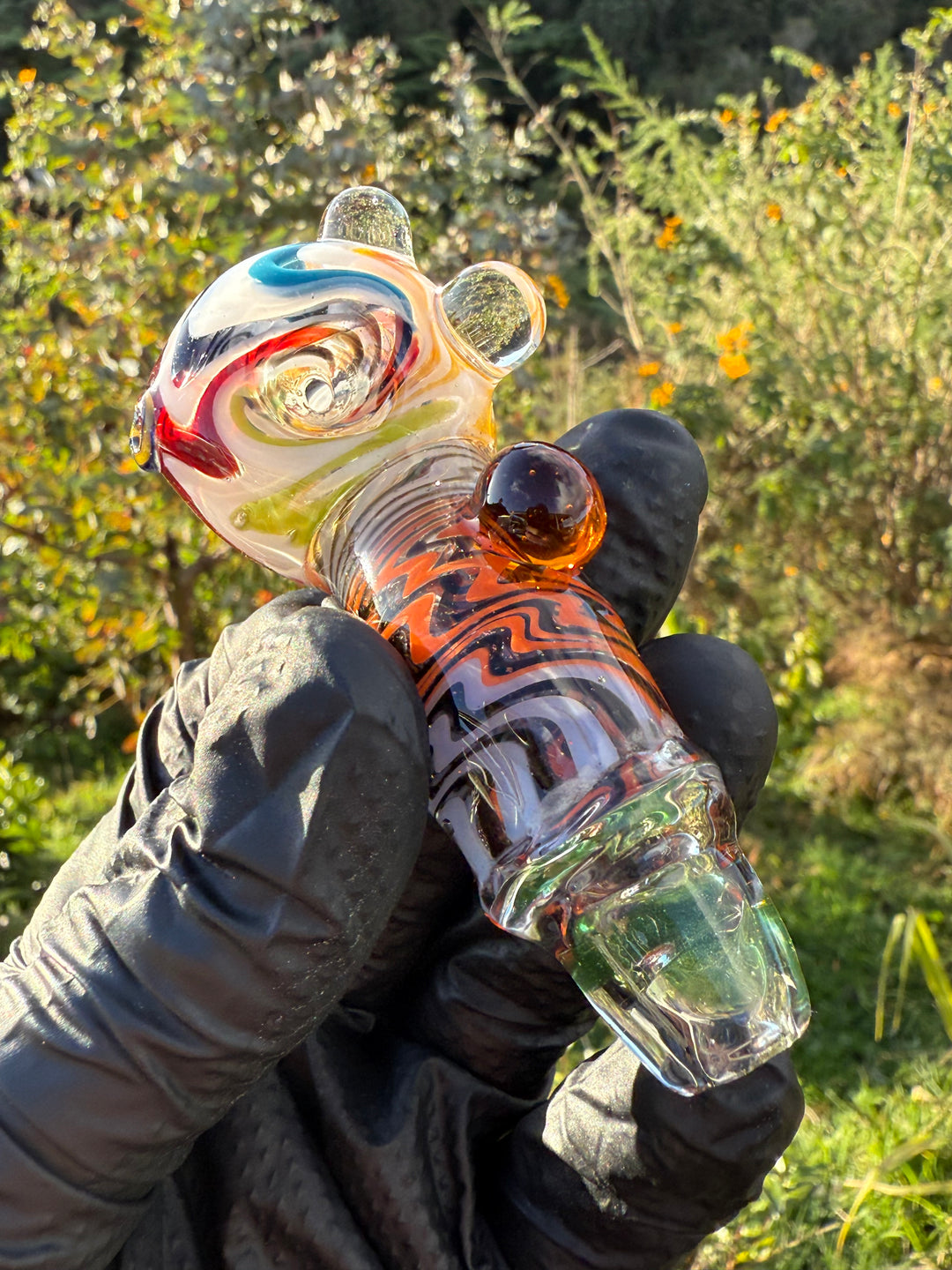 Green Thumb Bob Glass Spoon - Multicoloured/Wigwags #1