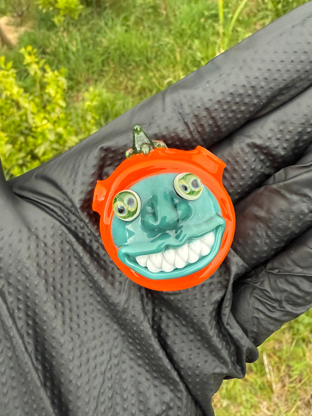 Wyrdglass Pumpkin Goblin Pendant - Custom Colour