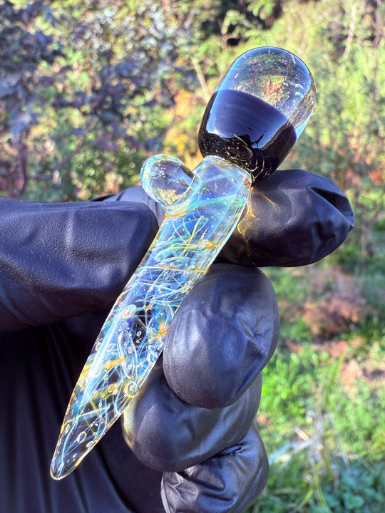 Jims Glass Blowing Chaos Poker - Silver Fumed