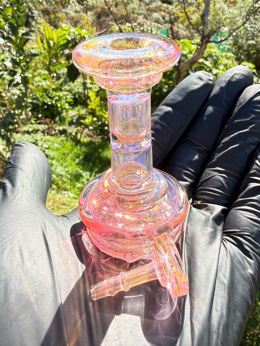 Yeti Glass Puffco Peak Dry Top/Joystick Set - Gold Fumed #2