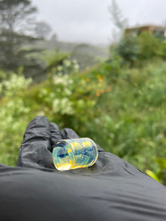 Jargo Glass Bead - Fine Silver Fumed