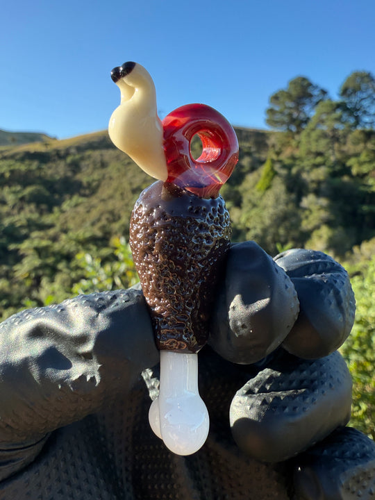 Waffle Glass Pendant - Snail On Drumstick
