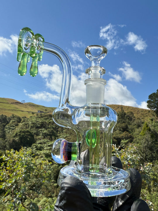 Beerglass Chaos Medallion Drip Mini Rig - Lime/Multicoloured