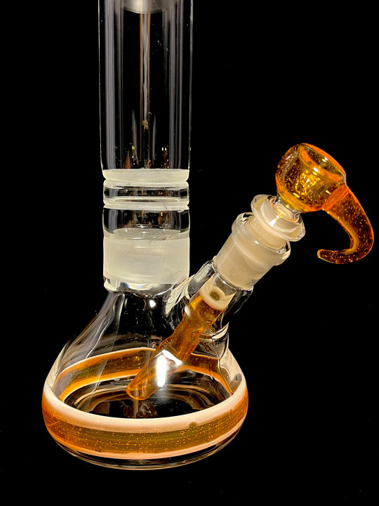 The Glass Bandit Beaker With Stem/Slide/Poker - Terps CFL/Snow White