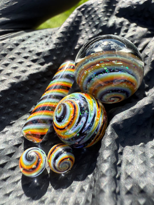 Polar Glass X Borobillicate Terp Slurper Set - Rainbow Wigwag