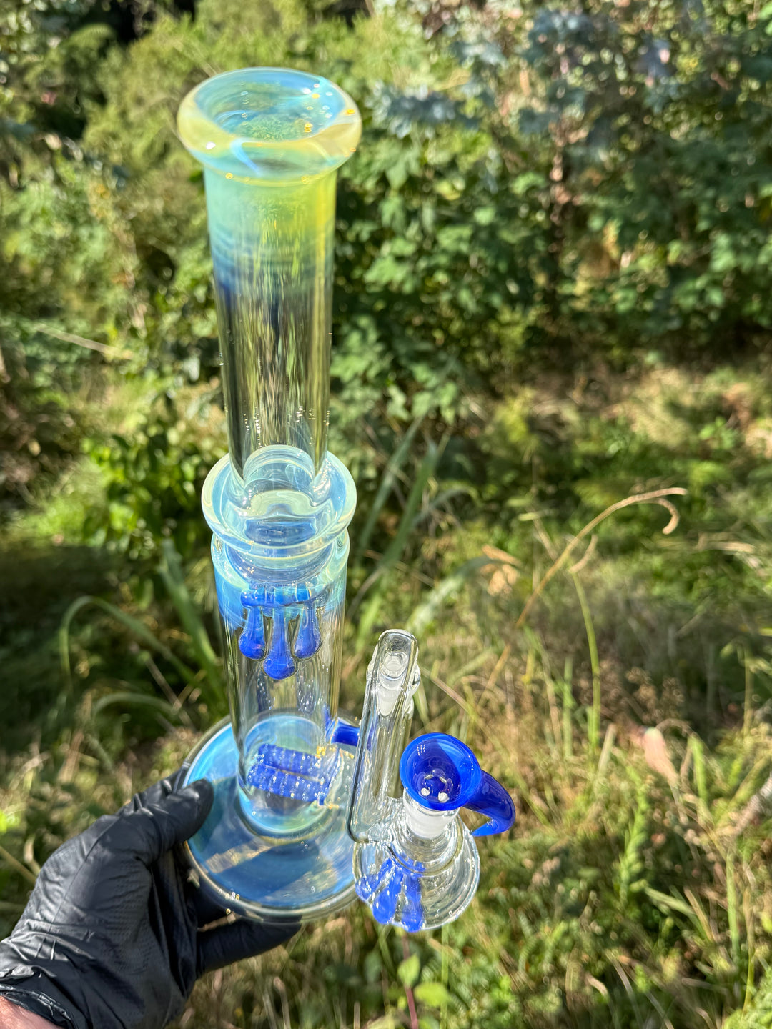 Uzzi Glass Double Stemline Set - Silver Fumed/Sonic