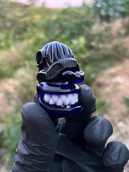 Wyrdglass Goblin Beanie Pendant - Cobalt/Grape