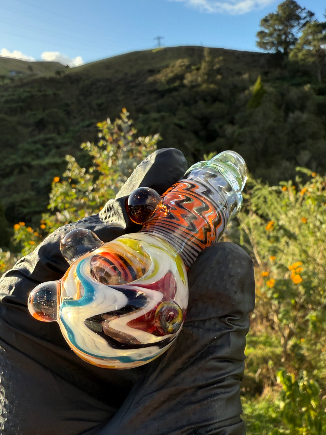 Green Thumb Bob Glass Spoon - Multicoloured/Wigwags #1
