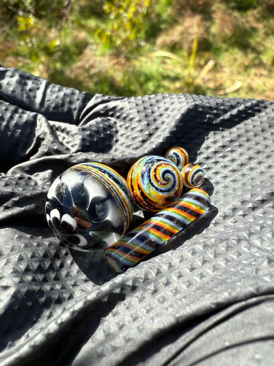 Polar Glass X Borobillicate Terp Slurper Set - Rainbow Wigwag