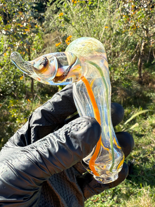 Green Thumb Bob Glass Spoon With Horn - Clear/Multicoloured #1