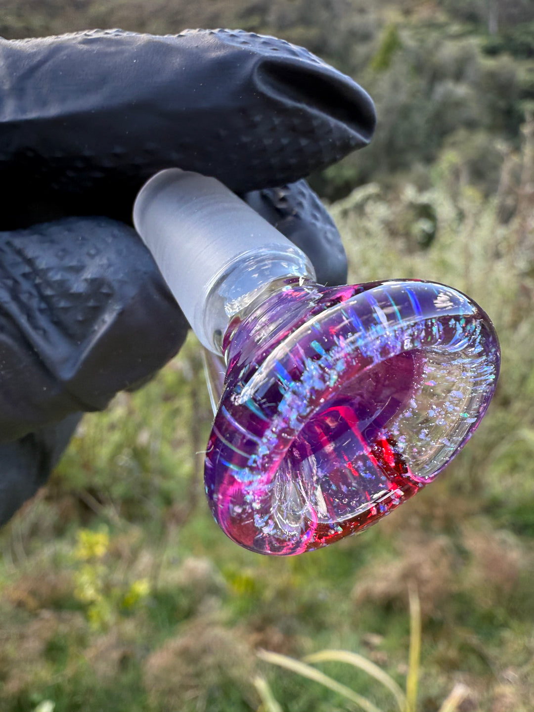 Polar Glass 14mm Horned Slide - Royal Jelly/Crushed Opal/Telemagenta