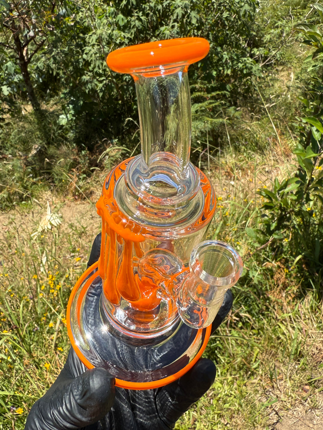 Uzzi Glass Drip Jammer Two Hole Perc - Lava