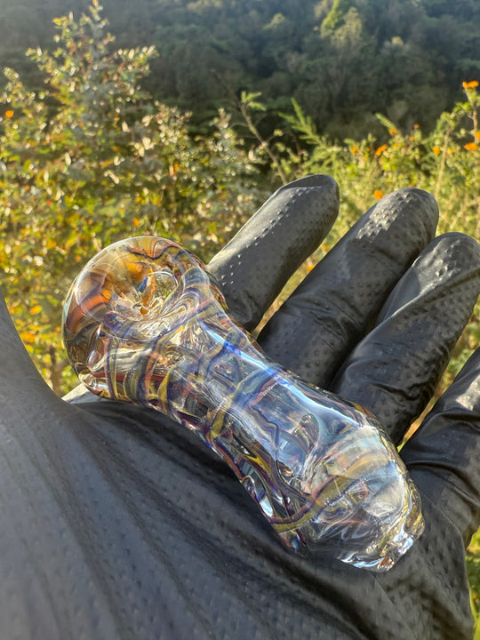 Green Thumb Bob Glass Spoon - Clear/Multicoloured #1