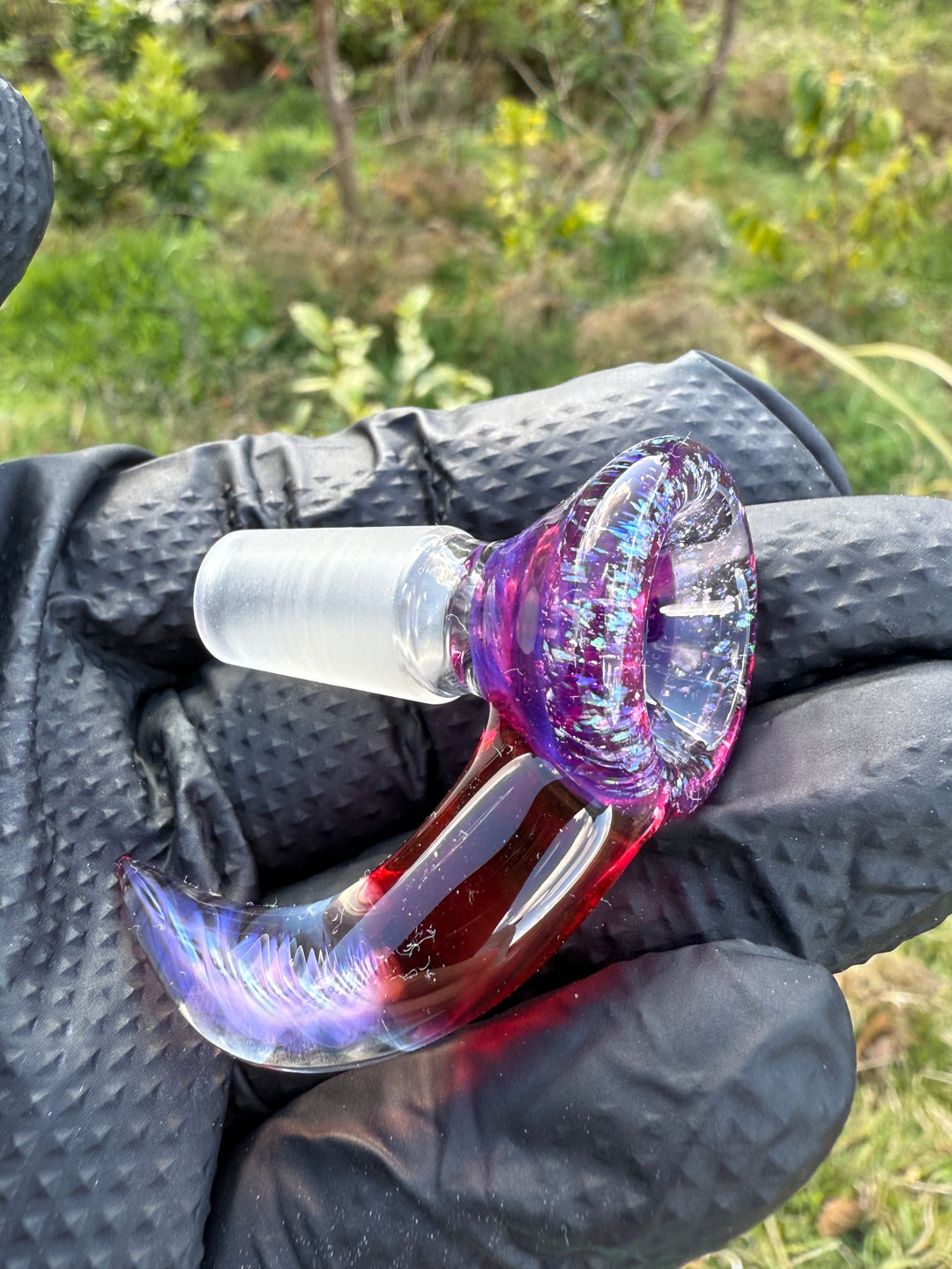 Polar Glass 14mm Horned Slide - Royal Jelly/Crushed Opal/Telemagenta
