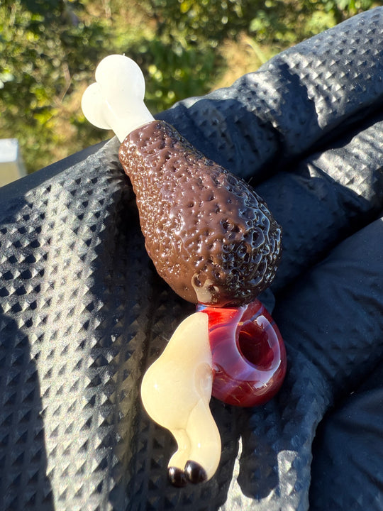 Waffle Glass Pendant - Snail On Drumstick