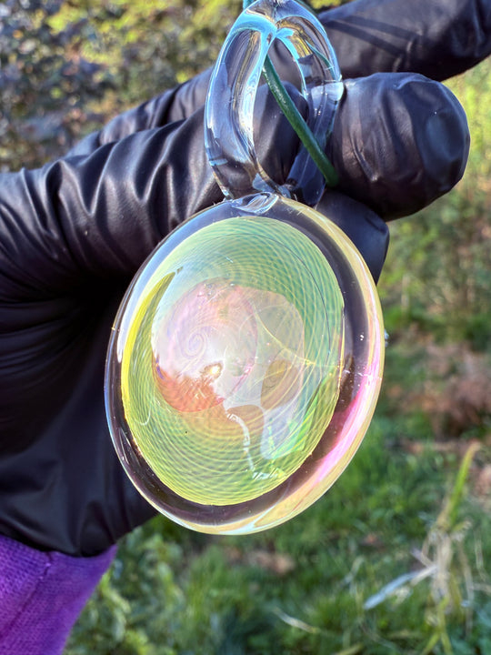 Jims Glass Blowing Fumicello Pendant - Gold/Silver Fumed