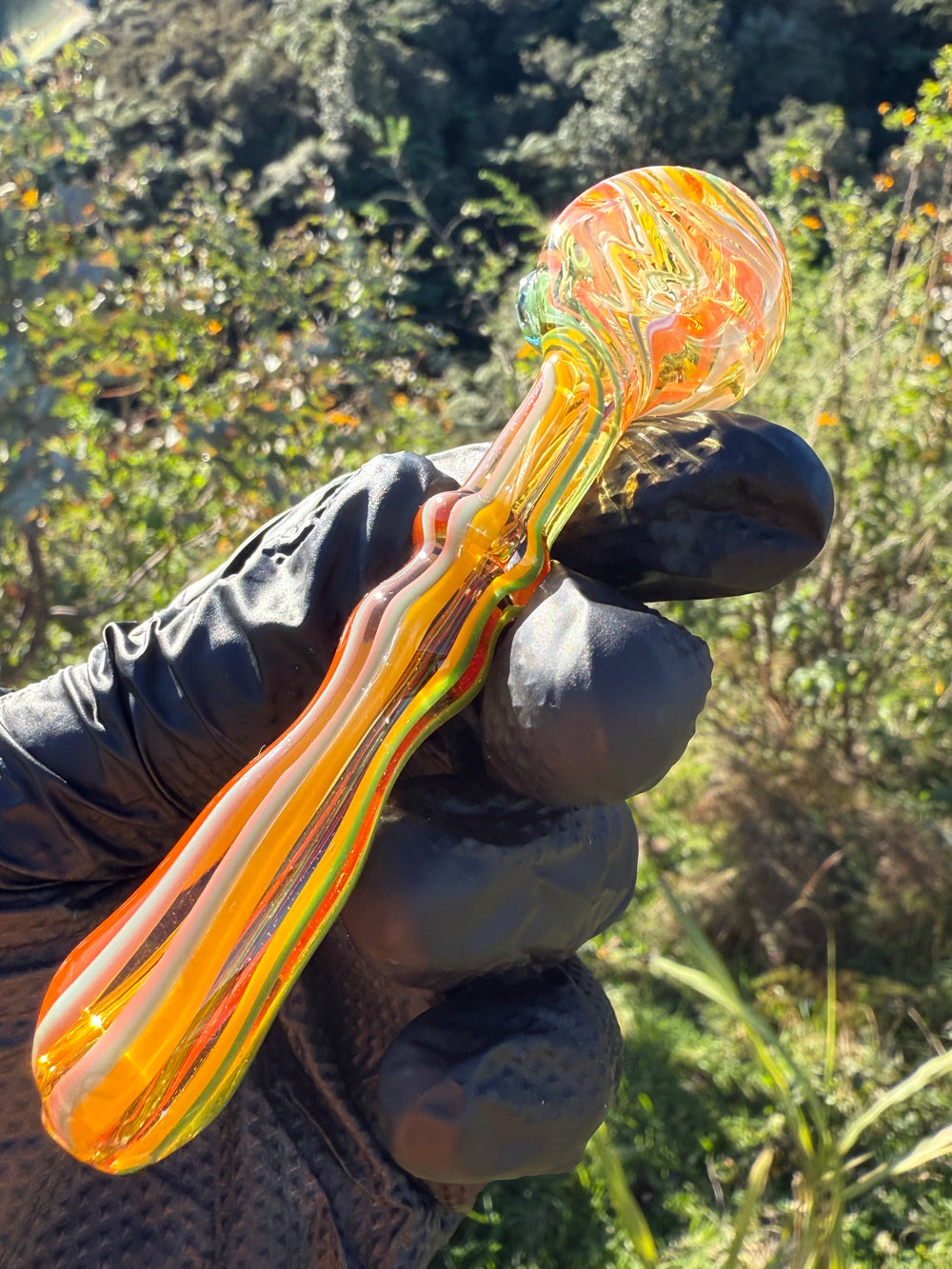 Green Thumb Bob Glass Spoon - Multicoloured/Lines #1
