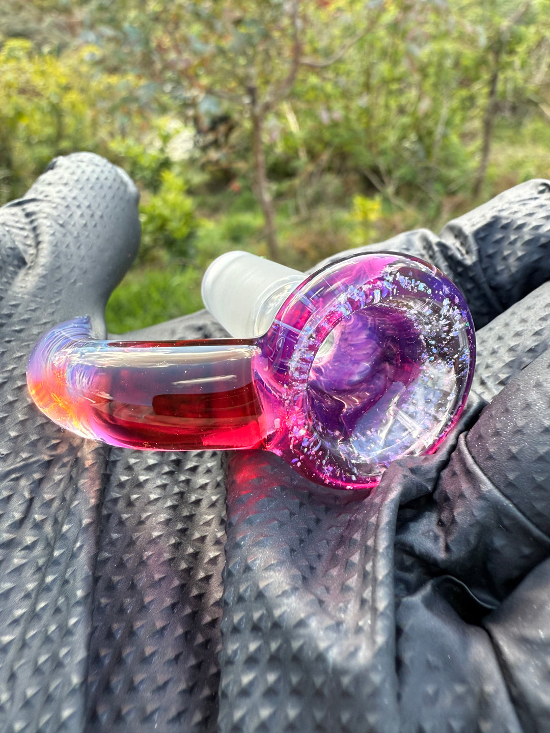 Polar Glass 14mm Horned Slide - Royal Jelly/Crushed Opal/Telemagenta