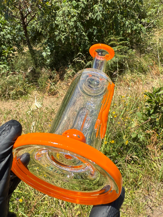 Uzzi Glass Drip Jammer Two Hole Perc - Lava