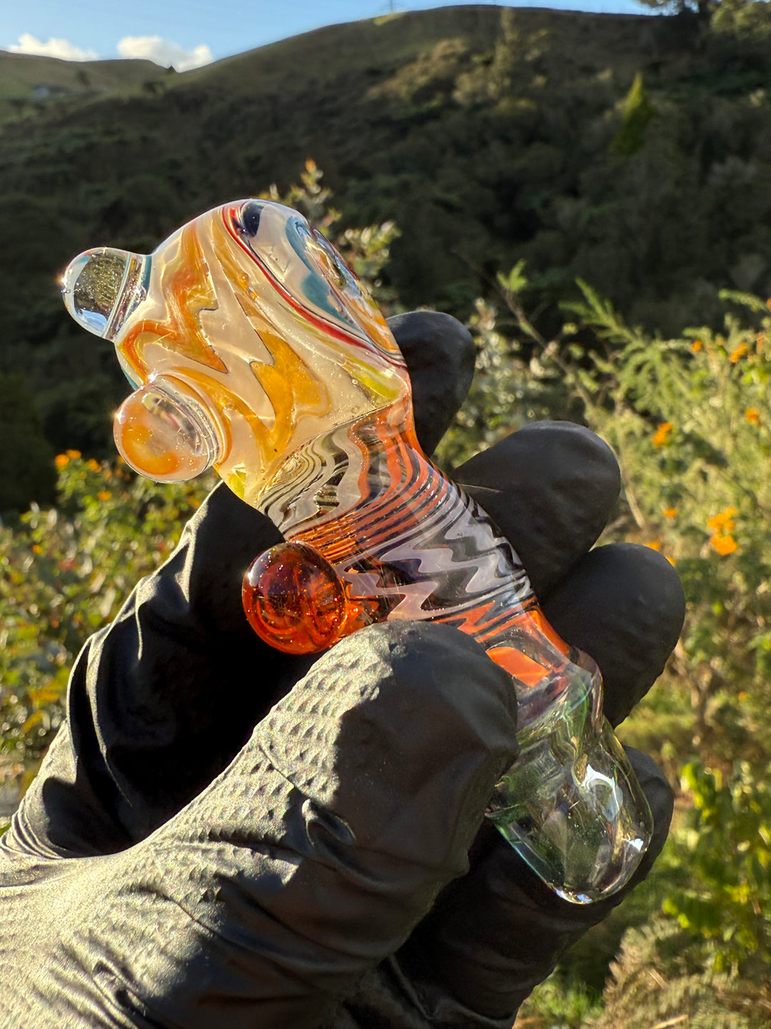 Green Thumb Bob Glass Spoon - Multicoloured/Wigwags #1
